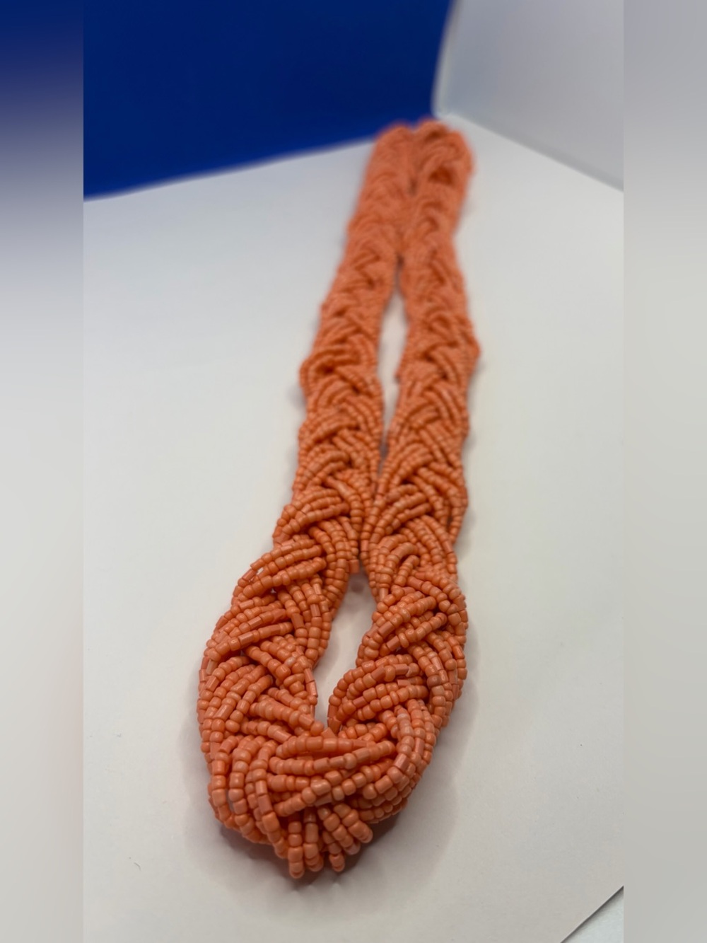Handmade Braided Coral Multi Strand Seed Bead Beaded Necklace - Women's Jewelry - Picture 2 of 7